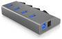 Icy Box Schnellladegerät 4-Port IcyBox USB 5V 20W IB-HUB1405 (g) (IB-HUB1405)