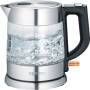 SEVERIN WK 3468 - 1 L - 2200 W - Black - Stainless steel - Transparent - Glass - Water level indicator - Overheat protection
