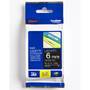 Brother Laminated tape 6mm - White on black - TZe - Grey - Thermal transfer - Brother - PT-1280HK - PT-1280SN - PT-1280KT - PT-D200HK - PT-1100SN - PT-1100KT - PT-2100VP - PT-2730 - PT-7600,...