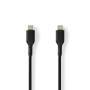 Nedis USB-Kabel / USB 2.0 / USB-C™ Stecker / USB-C™ Stecker / 240 W / 480 Mbps / Vernickelt / 2.00 m / Rund / PVC / Schwarz / Label