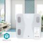 Nedis WIFI-SmartLife-Personenwaage / Bluetooth® / BMI / BMR / Fett / Gebeine / Gewicht / Muskeln / Wasser / 12 / Max. Last: 180 kg / Android™ / IOS / ABS / Glas / Weiss