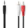 Nedis Stereo-Audiokabel| 3.5 mm Stecker| 2x RCA| Vernickelt| 1.00 m| rund| - Audio/Multimedia