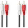Nedis Stereo-Audiokabel| 2x RCA Stecker|| Vernickelt| 3.00 m| rund| - Audio/Multimedia