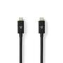Nedis USB-Kabel / USB 4.0 Gen 2x2 / USB-C™ Stecker / USB-C™ Stecker / 240 W / 8K@60Hz / 20 Gbps / Vernickelt / 2.00 m / Rund / PVC / Schwarz / Label
