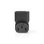 Nedis Extension Plug / IEC-320-C13 / IEC-320-C14 / 90° abgewinkelt / Vernickelt / PVC / Schwarz / Box / 1 Stück