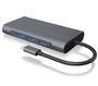 ICY BOX IB-DK4040-CPD - Wired - USB 3.2 Gen 1 (3.1 Gen 1) Type-C - 100 W - 3.5 mm - 10,100,1000 Mbit/s - Anthracite - Black