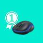 Logitech M 185 Cordless Notebook Mouse USB schwarz / blau Mäuse PC -kabellos-