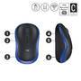 Logitech M 185 Cordless Notebook Mouse USB schwarz / blau Mäuse PC -kabellos-