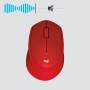 Logitech M330 Silent Plus - Right-hand - Mechanical - RF Wireless - 1000 DPI - Red
