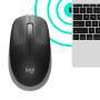 Logitech M190 Full-Size Wireless Mouse - Ambidextrous - Optical - RF Wireless - 1000 DPI - Black - Grey