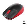 Logitech M190 Full-Size Wireless Mouse - Ambidextrous - Optical - RF Wireless - 1000 DPI - Black - Red