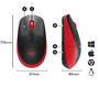 Logitech M190 Full-Size Wireless Mouse - Ambidextrous - Optical - RF Wireless - 1000 DPI - Black - Red