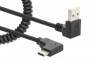 MANHATTAN Spiralkabel USB-A auf USB-C Ladekabel 1m schwarz (356220)