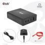 Club 3D TRAVEL CHARGER 132W GAN TECHNOLOGY FOURPORT USB TYPE-A AND -C POWER DELIVERY(PD) 3.0 SUPPORT