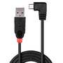 Lindy 0.5m - USB 2.0 A/Micro USB B - 90° - M/M - 0.5 m - USB A - Micro-USB B - USB 2.0 - Male/Male - Black
