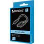 SANDBERG MiniJack Splitter 1->2 - 3.5mm TRS - Male - 2x 3.5mm - Female - Black