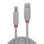 Lindy Anthra Line - 5 m - USB A - USB B - USB 2.0 - 480 Mbit/s - Grey