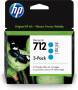 HP Inc. HP 712   3x Cyan                Tintenpatrone (3ED77A)