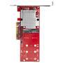 StarTech.com Dual M.2 PCIe SSD Adapter Card - x8 / x16 Dual NVMe or AHCI M.2 SSD to PCI Express 3.0 - M.2 NGFF PCIe (M-Key) Compatible - Supports 2242 - 2260 - 2280 - JBOD - Mac & PC - PCIe - M.2 - PCI 3.0 - Red - 3336103 h - CE - FCC - TAA - REACH
