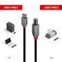 LINDY 3m USB 2.0 Typ C an B Kabel, Anthra Line (36943)