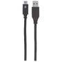 Manhattan USB-C to USB-A Cable - 1m - Male to Male - 10 Gbps (USB 3.2 Gen2 aka USB 3.1) - 3A (fast charging) - SuperSpeed+ USB - Black - Lifetime Warranty - Polybag - 1 m - USB C - USB A - USB 3.2 Gen 1 (3.1 Gen 1) - Male/Male - Black