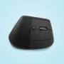 Logitech Lift Vertical Ergonomic Mouse - Right-hand - Vertical design - Optical - RF Wireless + Bluetooth - 4000 DPI - Graphite