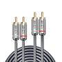 LINDY Audiokabel Dual Phono 3.5mm Cromo line 2m (35346)