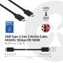Club 3D USB Type-C Cable M/M 0.8Meter Active PD ~100Watt 4K60Hz - 0.8 m - USB C - USB C - USB 3.2 Gen 2 (3.1 Gen 2) - Male/Male - Black