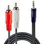 LINDY Premium Audio-Adapterkabel 5m 2x RCA Cinch Stecker an 3,5mm Klinkenstecker (35683)