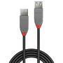 Lindy 36700 - 0.2 m - USB A - USB A - USB 2.0 - 480 Mbit/s - Black - Grey