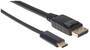 MANHATTAN USB Typ C auf DisplayPort-Adapterkabel 1m schwarz (152471)