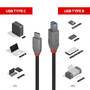Lindy 0.5m USB 3.2 Typ C an B Kabel Anthra Line - Cable - Digital