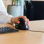 R-GO Tools R-Go Maus HE ergonomisch links  USB       mittel  schw./silb retail (RGOHELE)