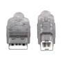 MANHATTAN USB Kabel A -> B St/St  5.00m silber (345408)