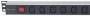 Intellinet 19" 1U Rackmount Anti-Shedding 8-Output C13 Power Distribution Unit (PDU) - With Removable Power Cable and Rear C14 Input (Euro 2-pin plug) - 1U - Black - Silver - 8 AC outlet(s) - C13 coupler - IEC320 C14 - 2 m