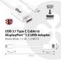 Club 3D Kabel USB 3.1 Typ C> DisplayPort 1.2 UHD 1.2m* - Adapter - Digital