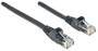 Intellinet Network Patch Cable - Cat6 - 1m - Black - CCA - U/UTP - PVC - RJ45 - Gold Plated Contacts - Snagless - Booted - Polybag - 1 m - Cat6 - U/UTP (UTP) - RJ-45 - RJ-45 - Black