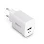 LINDY USB 2-Port Charger 20W, 1x USB-C PD & 1x USB-A, weiß (73413)