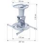 Techly ICA-PM-100WH - Ceiling - 10 kg - White - Aluminum - 180° - 360°