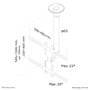Neomounts by Newstar monitor ceiling mount - 35 kg - 81.3 cm (32") - 152.4 cm (60") - 200 x 200 mm - 600 x 400 mm - 640 - 1040 mm