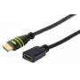 Techly HDMI High Speed with Ethernet Extension Cable 4K 30Hz M/F 1.8 m - 1.8 m - HDMI Type A (Standard) - HDMI Type A (Standard) - 3D - 10 Gbit/s - Black