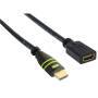 Techly HDMI High Speed with Ethernet Extension Cable 4K 30Hz M/F 1.8 m - 1.8 m - HDMI Type A (Standard) - HDMI Type A (Standard) - 3D - 10 Gbit/s - Black