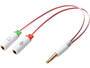 SANDBERG Headset converter Dual to Single. Konvertiert zweimal MiniJack von PC-Headset zu einmal kom