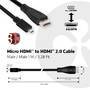 Club 3D Micro HDMI™ to HDMI™ 2.0 4K60Hz Cable 1M / 3.28Ft - 1 m - HDMI Type D (Micro) - HDMI Type A (Standard) - 3D - 18 Gbit/s - Black