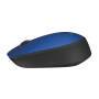 Logitech M171 Wireless Mouse - Ambidextrous - Optical - RF Wireless - 1000 DPI - Blue