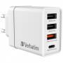 Verbatim USB Wall Charger 30W 1xUSB-C PD 3xUSB-A weiß    49701 Ladegeräte -Universal-