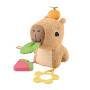 Mattel Fisher-Price sensorisches Babyspielzeug Kuschel-Capybara Plüschtier mit Beißring und Rassel f