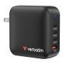 Verbatim Mini GaN Charger 165W 3xUSB-C 1xUSB-A US/EU/UK A.32216 Ladegeräte -Universal-