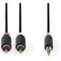 Nedis STEREO-AUDIOKABEL 3,5-2XRCA 1M (CABW22200AT10   ANTH)