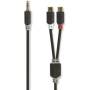 Nedis Stereo-Audiokabel| 3.5 mm Stecker| 2x Cinch Buchse| Vergoldet| 0.20 m| rund| - Cable - Audio/Multimedia